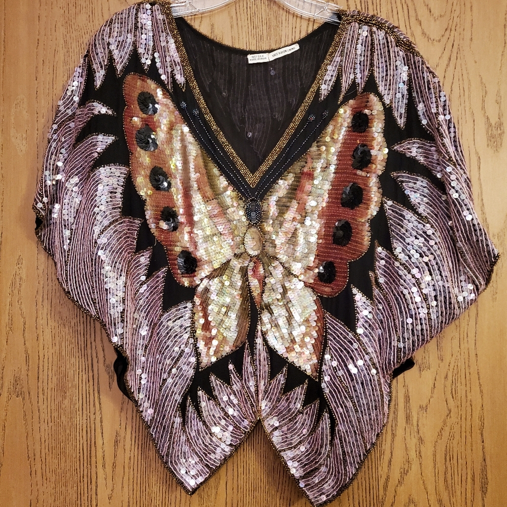 100% Silk Beaded Blouse